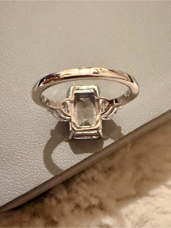 1.95ctw Emerald Cut Diamond Trilogy Ring Kasia Emerald Cut Trilogy Ring - Silver Tone